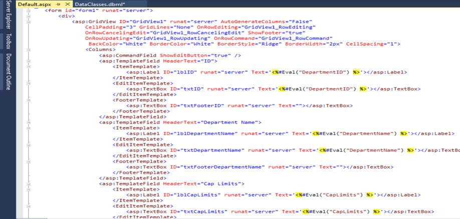 Add a Grid view Control